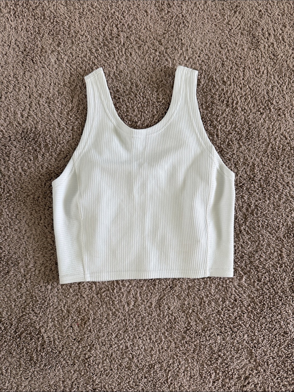lululemon athletica White Ribbed Cropped Tank